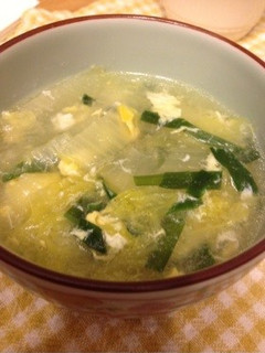ニラと白菜のあっとゆうまスープ-レシピのメイン写真