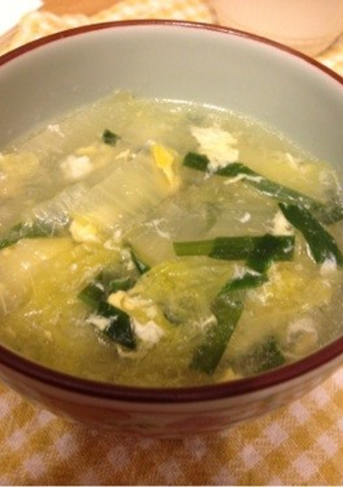 ニラと白菜のあっとゆうまスープ-レシピのメイン写真