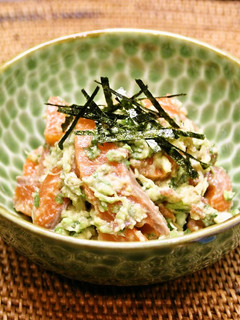 簡単美味しい♪お刺身の梅アボカド和え-レシピのメイン写真