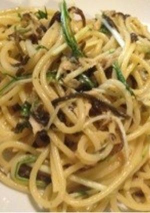簡単★★塩昆布と水菜の和風ツナパスタ♪-レシピのメイン写真