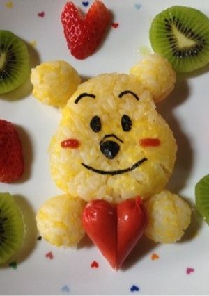 キャラ弁に〜レンチンで簡単に黄色プーさん-レシピのメイン写真