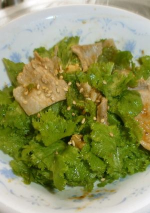 わさび菜&豚(牛)-レシピのメイン写真