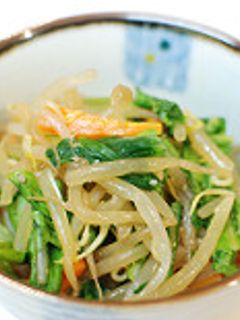 ゆーまい菜(油麦菜)ともやしのごま和え-レシピのメイン写真