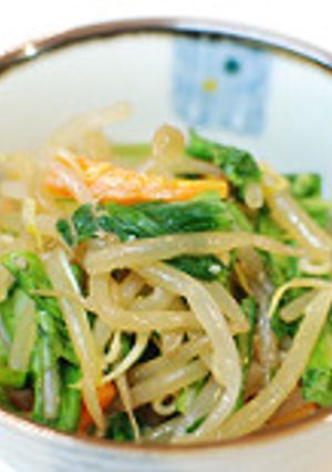 ゆーまい菜(油麦菜)ともやしのごま和え-レシピのメイン写真