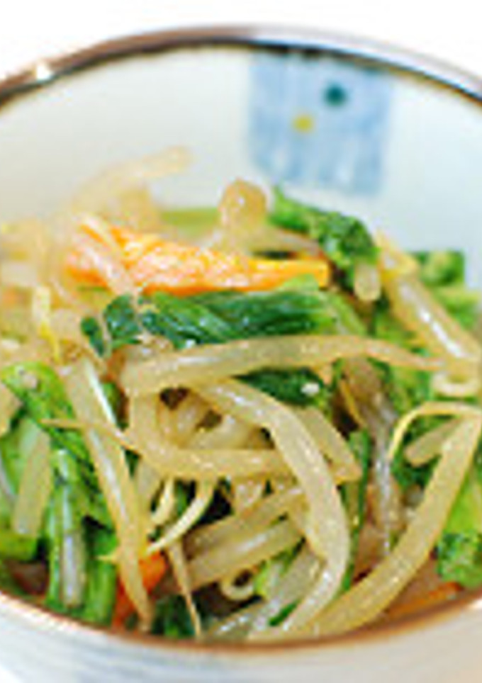 ゆーまい菜(油麦菜)ともやしのごま和え-レシピのメイン写真
