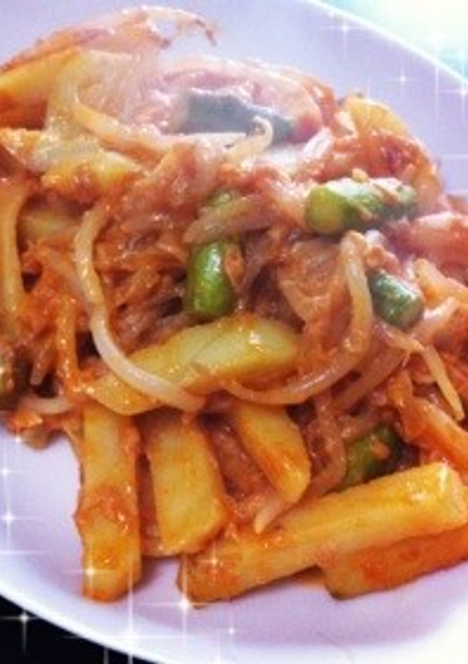 もやしとポテトのケチャマヨ炒め-レシピのメイン写真