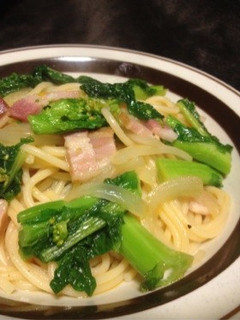 菜の花とベーコンのペペロンチーノ-レシピのメイン写真