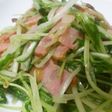 ベーコンと水菜のペペロンチーノ