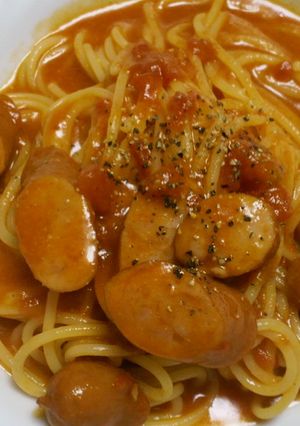 余ったトマトソースで煮込みスパゲティ-レシピのメイン写真