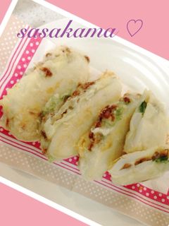 笹かまの納豆チーズはさみ揚げ♡もちもち♪-レシピのメイン写真