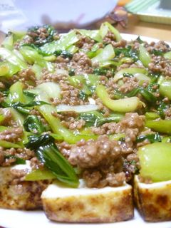 豆腐の小松菜とひき肉あんかけ-レシピのメイン写真