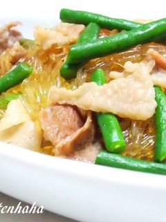 豚肉といんげんの春雨煮込み-レシピのメイン写真