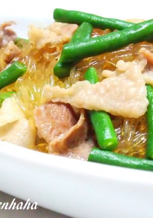 豚肉といんげんの春雨煮込み-レシピのメイン写真