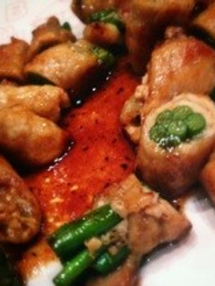 豚ロースとインゲン豆の生姜ロール焼き♪-レシピのメイン写真