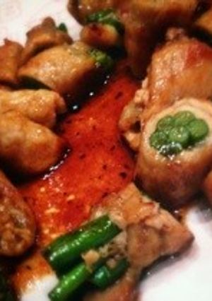 豚ロースとインゲン豆の生姜ロール焼き♪-レシピのメイン写真