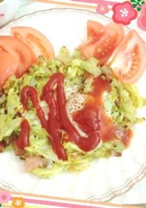 ＊キャベツを食べよ♥お母さんの巣ごもり卵-レシピのメイン写真