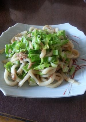 時短！ツナとキャベツの焼きうどん☆-レシピのメイン写真