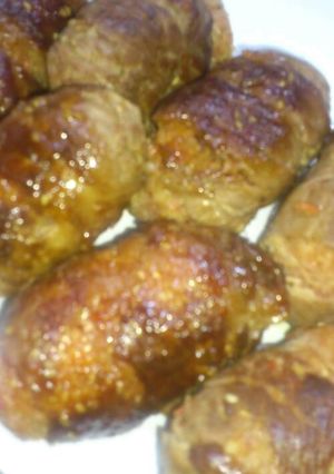 紅しょうがご飯で♪肉巻きおにぎり-レシピのメイン写真