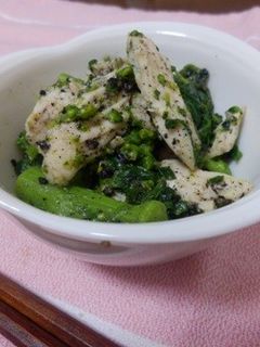 菜の花とささみのゴマ酢和え-レシピのメイン写真