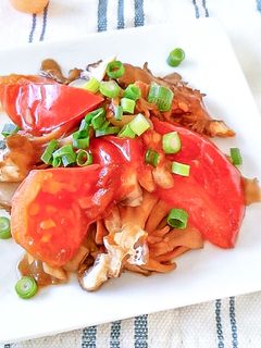 シンプルに♪トマトと舞茸の醤油蒸し-レシピのメイン写真