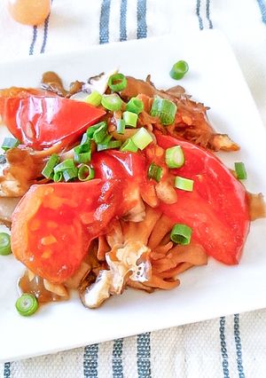 シンプルに♪トマトと舞茸の醤油蒸し-レシピのメイン写真
