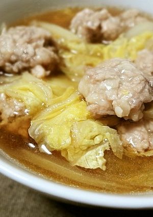 豚薄切り肉だんごと白菜の煮物-レシピのメイン写真