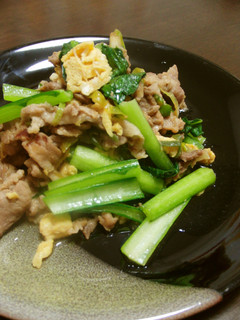 豚肉と小松菜の炒め物-レシピのメイン写真
