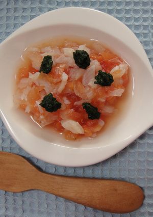 ＊離乳食中期＊白身魚のトマト煮-レシピのメイン写真