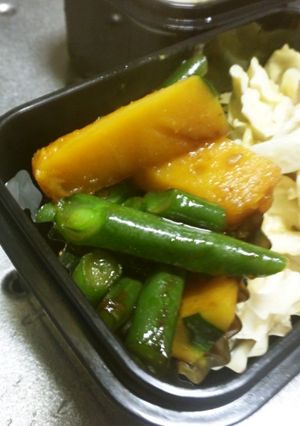 お弁当に！時間短 いんげんとかぼちゃ炒め-レシピのメイン写真