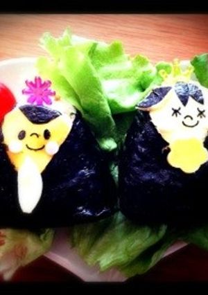 キャラ弁☆三角おにぎりのお雛様-レシピのメイン写真
