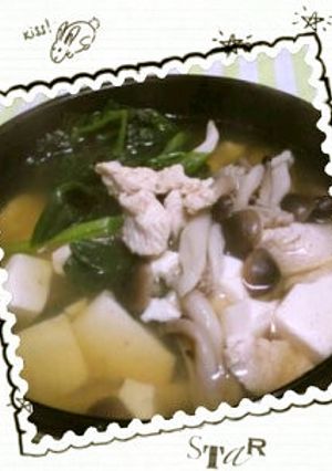 あったまる～♬鶏胸肉と豆腐のお吸い物-レシピのメイン写真