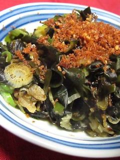 ネギと和布の炒め物-レシピのメイン写真
