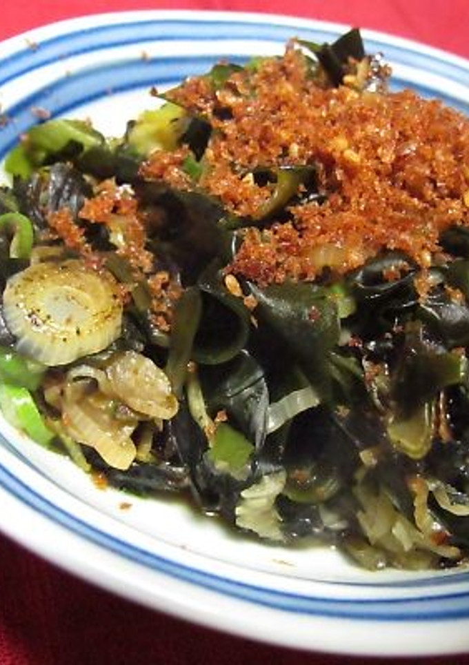ネギと和布の炒め物-レシピのメイン写真