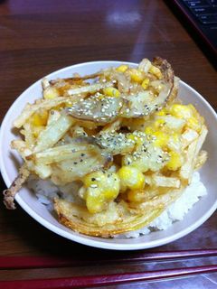 じゃがいもとコーンの塩バターかき揚げ丼-レシピのメイン写真
