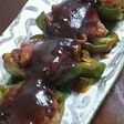 ずぼらさんの豚コマdeピーマンの肉詰め♬