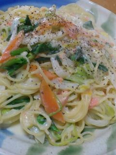 野菜たっぷり!クリームパスタ**-レシピのメイン写真