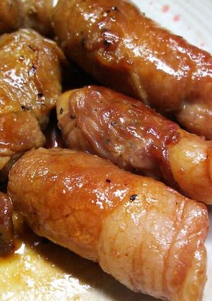 【豚こま】柔らかエリンギ*ねぎ 肉巻き-レシピのメイン写真