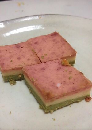 ひな祭りに!　チーズケーキでひしもち-レシピのメイン写真