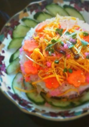 おもてなしに、ちらし寿司ケーキ-レシピのメイン写真