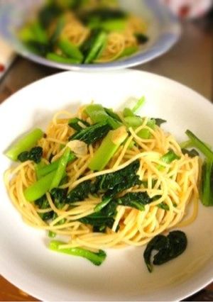 小松菜とアンチョビのスパゲッティー-レシピのメイン写真