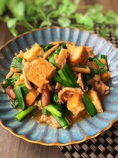 ニラと厚揚げの炒め物-レシピのメイン写真