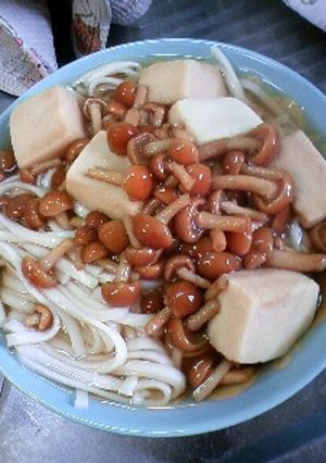ナメコと高野豆腐のうどん-レシピのメイン写真