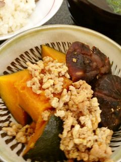 しいたけとかぼちゃのそぼろ煮-レシピのメイン写真