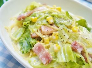 春キャベツとベーコンのミルクスープパスタ-レシピのメイン写真