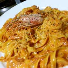 濃厚！エビのトマトクリームパスタ-レシピのメイン写真