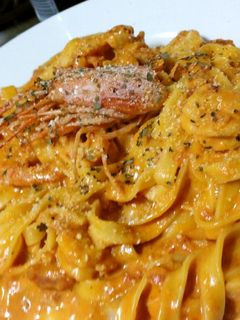 濃厚!エビのトマトクリームパスタ-レシピのメイン写真
