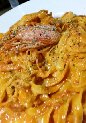 濃厚！エビのトマトクリームパスタ-レシピのメイン写真