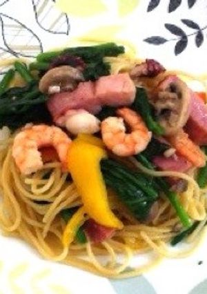 ペペロンチーノ風☆野菜もりもりパスタ♡-レシピのメイン写真
