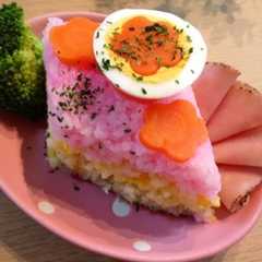 รูปของ ひな祭り♡ひしもち風ごはん♡