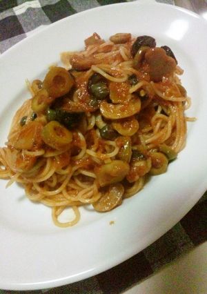 アンチョビとオリーブのトマトパスタ-レシピのメイン写真